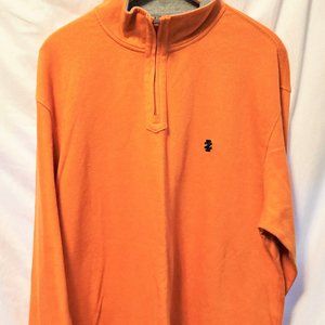 NWT Men Top XL IZOD 472144 Orange Grey 1/4 zip closure DISCOUNT SHIPPING!!